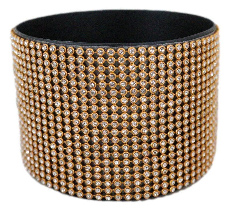 Golden Crystals Wine Coaster Furniture Surface Protector Metal Rack Holder 4"Dia