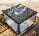 Ebros Van Gogh Starry Night Stained Glass Decorative Box 4"X4" Museum Art