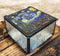Ebros Van Gogh Starry Night Stained Glass Decorative Box 4"X4" Museum Art