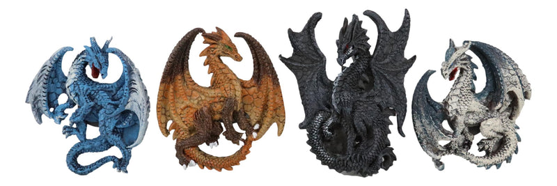 Ruth Thompson Set of 4 Legendary Elemental Dragon Refrigerator Magnets Figurines