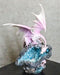 Pink Dragon Guarding Colorful LED Quartz Faux Geode Rock Crystal Cove Figurine