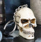 Pack of 12 Novelty Bone Colored Jointed Homosapien Cranium Skulls Keychains