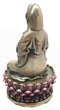 Bodhisattva GuanYin Goddess Meditating On Lotus Throne Small Figurine Kuan Yin