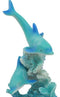 Marine Life Ocean Two Blue Dolphins Swimming Around Coral Reef Statue Sea World