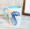 Nautical Marine Blue And White Seahorse Ceramic Drinking Coffee Mug Pack Of 2
