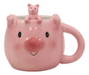 Ebros Whimsical Porky Pig Ceramic Coffee Mug With Spoon Set 16oz