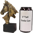 Ebros Gift 6" Tall Western Horse and Foal Head Bust Figurine with Black Pedestal