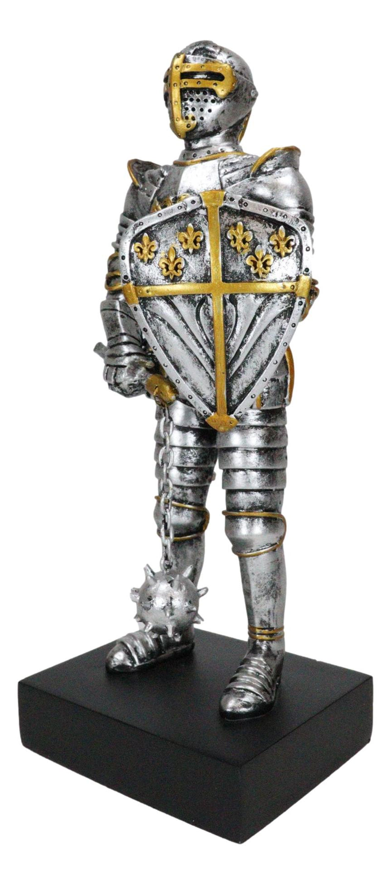 Medieval Eagle Heraldry Knight Crusader Le Fleur Shield And Mace Flail Figurine