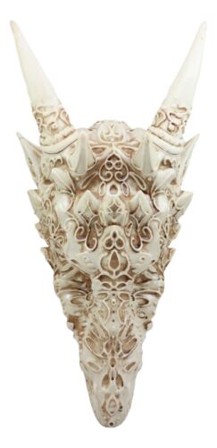 Ebros Large Gothic Tribal Stencil Art Horned Dragon Head Skull As Wall Decor Or Statue