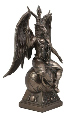 Ebros Gift 15" Height Large Baphomet On Globe Statue Sabbatic Goat Figurine