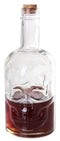Ebros 30oz Skeleton Skull Liquor Glass Decanter Bottle With 2 Skulls Acrylic Shooters