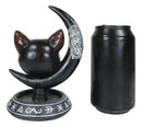 Occult Wicca Sacred Geometry Black Cat Crescent Moon Backflow Incense Burner