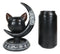 Occult Wicca Sacred Geometry Black Cat Crescent Moon Backflow Incense Burner