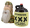 Moonshine Goes Great with Road Kill Redneck Hunter and Jug Salt Pepper Shakers