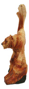 Rainforest Prowling Bengal Tiger Faux Wood Cutout Carving Resin Figurine 5"Tall