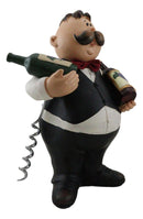 Ebros Gift Whimsical Hand Painted Novelty Corkscrew Wine Bottle Cork Opener Party Hosting Beverage Accessory Home And Kitchen Decor Organizer (Fat Butler Waiter)