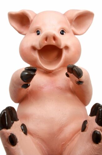 Countryside Bacon Porky Pig Swine Belly Hugging Wine Holder Figurine Sculpture