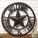 Ebros 10" D Rustic Cast Iron Welcome Family & Friends Wall Sign Western Star Circle