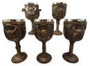 Ebros Odin Loki Thor Valkyrie Battle Longship Resin Wine Goblet Chalice Set of 5