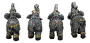 Majestic Indian Elephant Festival Hinduism Decorated Elephants Statue Set of 4