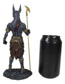 Egyptian Underworld Zombie Jackal God Anubis with Ankh Staff Spear Figurine