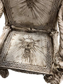 56"H Fantasy Underworld White Walker Skeleton Spines & Bones Skull Throne Chair