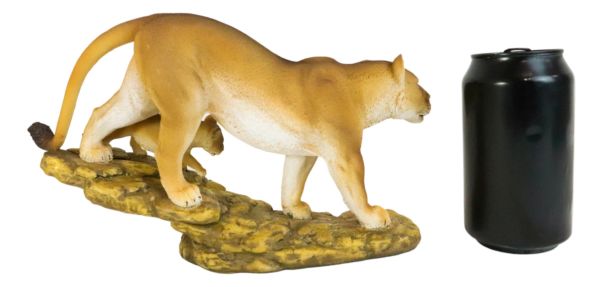 Safari African Lion Queen Lioness With Cub Family Statue 11"L Animal Collectible