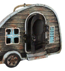 Rustic Western Camper Trailer Cabin Birdhouse With Door Tree Hanging Bird Feeder