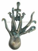 Ocean Fearsome Creature Kraken Octopus With Ship Anchor Aluminum Door Knocker