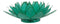 Teal Green Capiz Seashells Lotus Flower Votive Tea Light Candle Holder 8.5"D