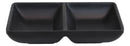 Ebros Pack of 6 Contemporary Matte Black Jade Melamine Condiments Dipping Bowl or Dish With Divider 2 Partition Compartments