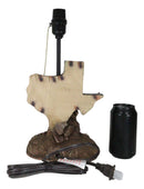 Country Western Wild West Cow Skull With Texas Lone Star State Flag Table Lamp