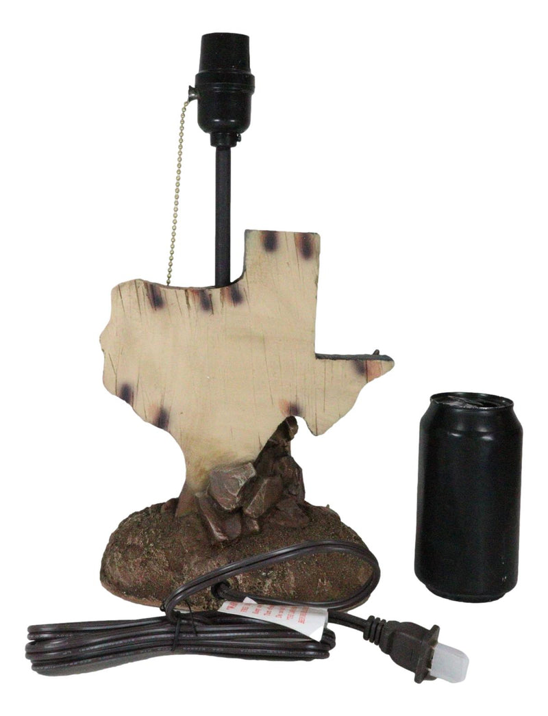 Country Western Wild West Cow Skull With Texas Lone Star State Flag Table Lamp