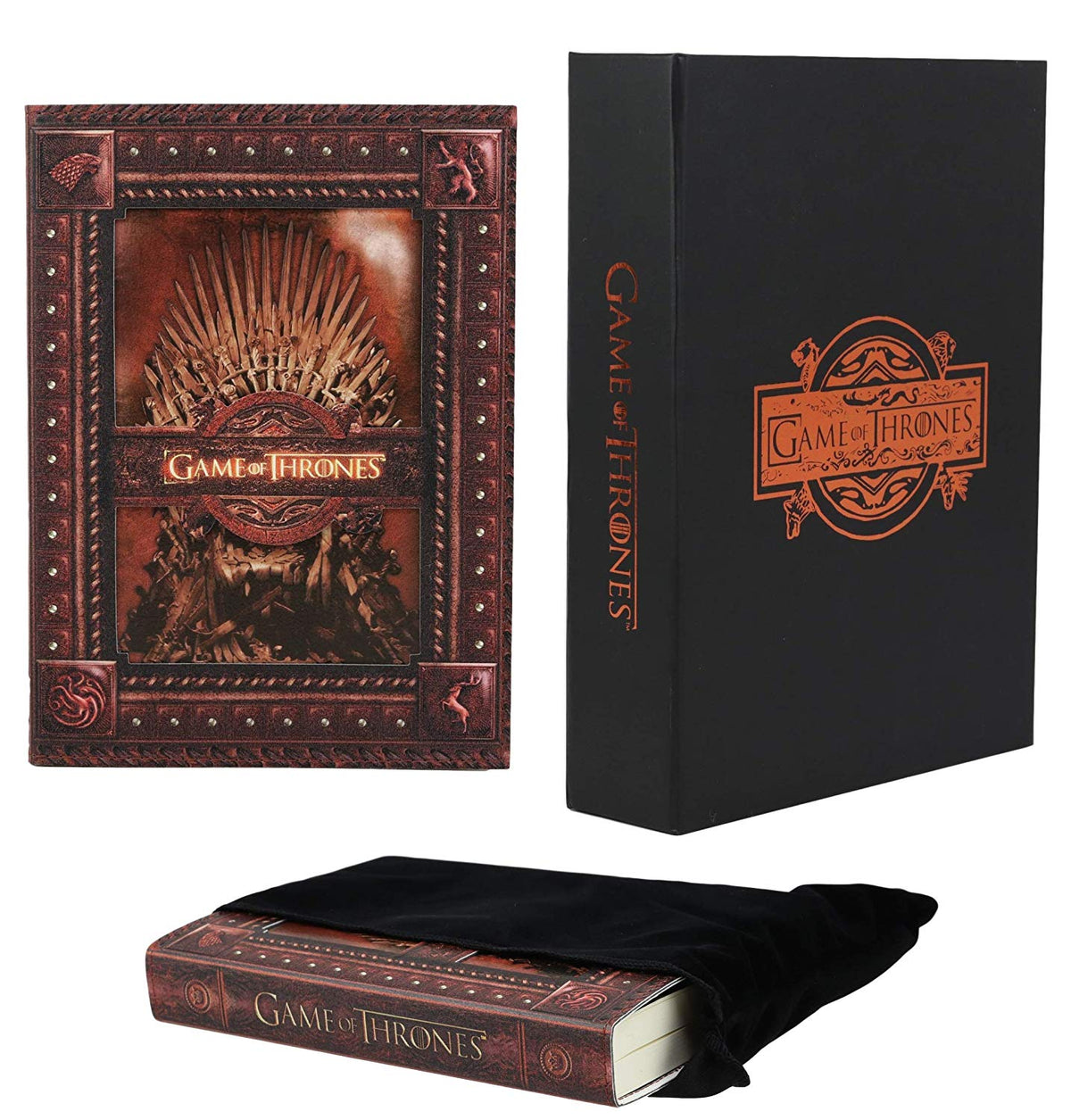 Game of Thrones The Iron Throne And Stag Lion Wolf Dragon Embossed Journal 5"x7" - Ebros Gift