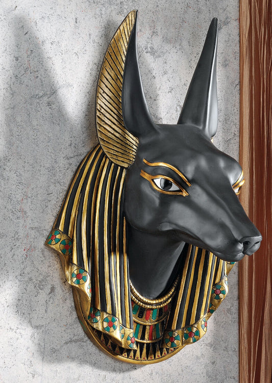 Ebros Egyptian Deity Anubis God Of Afterlife Bust Wall Plaque 15.5"H Figurine - Ebros Gift