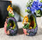 Ebros Nautical Ocean Mermaid Mergirl Sitting by Geode Crystal Cavern Under The Sea Statue with LED Accent Night Lights Set of 2
