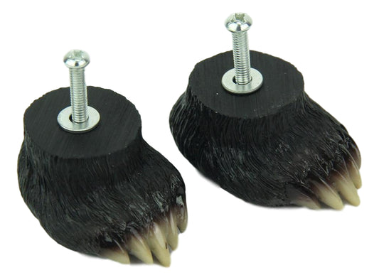 Rustic Western Black Bear Paw Drawer Cabinet Furniture Knobs Hardware Pack of 2
