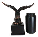 8" H King of The Skies Patriotic Bald Eagle Landing On Rock Figurine With Base