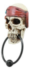 Dead Men Tell No Tales Caribbean Pirate Skull With Bandana Door Knocker Figurine