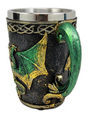 Ebros Gift Legendary Rising Sun Green Bahamut Dragon Beer Stein Tankard Coffee Cup Drink Mug 4.75"H