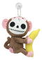 Ebros Small Furry Bones Skeleton Baby Monkey W/ Banana Plush Toy Doll Furrybones