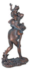 Croak Family Papa Frog Piggybacking 2 Young Baby Frogs To School Garden Statue