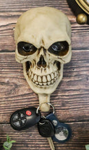 Pack Of 2 Macabre Halloween Grinning Evil Skull Head Bone Wall Coat Hook Plaque