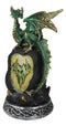 Ebros Green Dragon with LED Light On Crystal Mountain 7.5 Inches Tall Collection