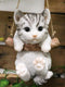 Ebros Gray Striped Tabby Kitten Macrame Branch Hanger 5.5"H with Jute Strings