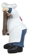 French Bistro Head Chef Jean With Hat And Red Necktie Holding Black Board Statue