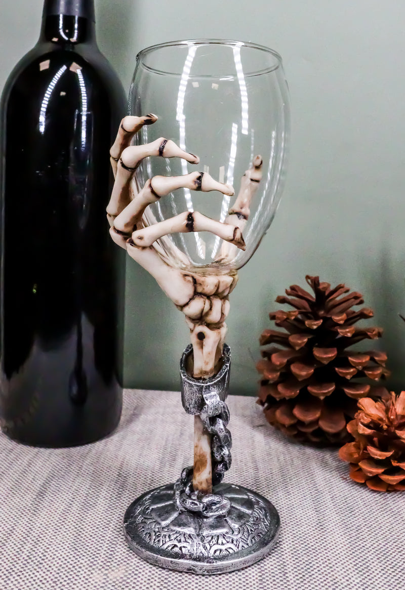 Grasp Of the Dead Eternal Slave Skeleton Hand Wine Goblet Glass Drink Chalice