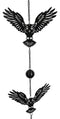 Whimsical Alchemy Sorcerer Night Goth Owls Metal Wall Hanging Mobile Wind Chime