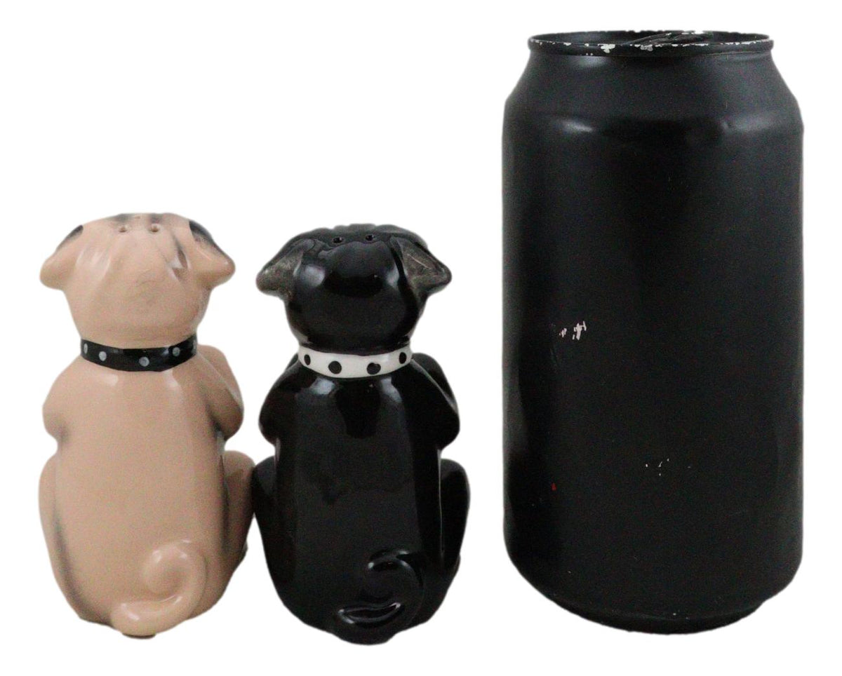 Adorable Black And Tan Begging Love Puppy Pugs Dogs Salt And Pepper Shakers Set