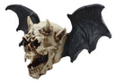 Ebros Large Horned Demon Vampire Skull With Bat Wings Wall Decor 16" Wide 3D Wall Plaque Figurine Decor